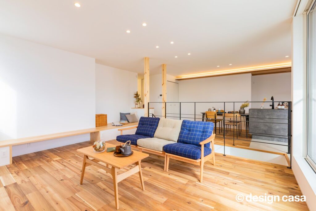開放的な2階リビングのお家 ─ 空へ開くルーフテラス|静岡県の注文住宅 施工例(2階建て)